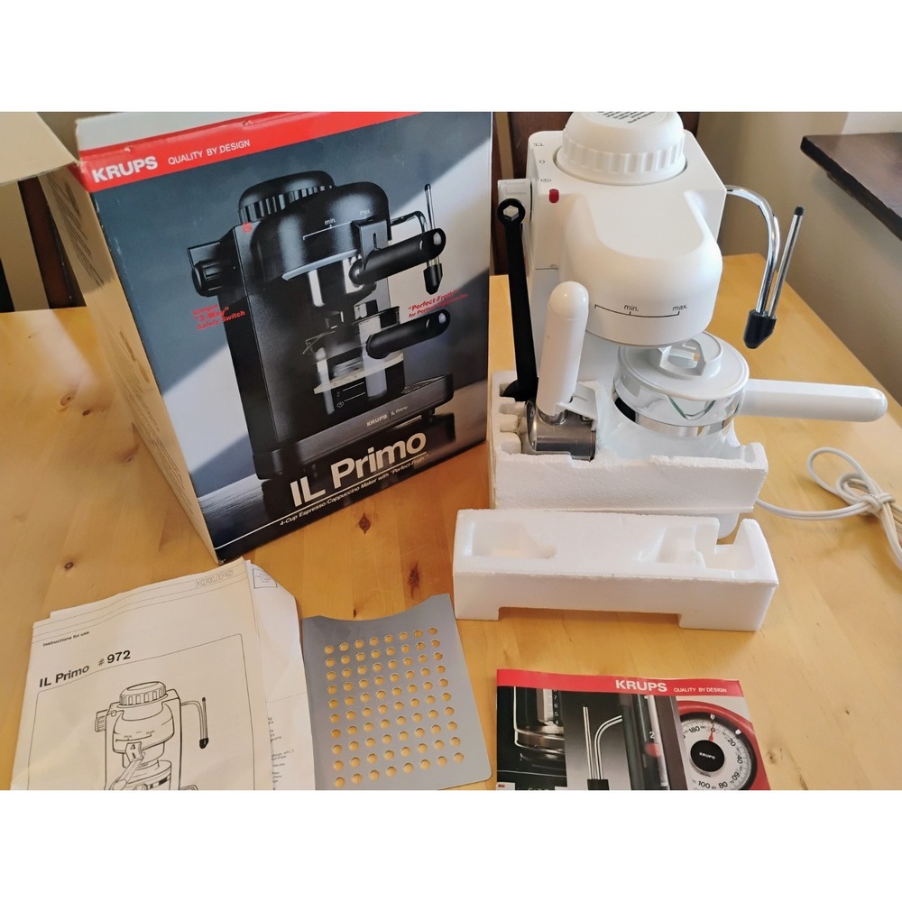 Krups IL Primo Type 972 Espresso Maker Coffee Machine 4 CUP WHITE Open BOX HOME